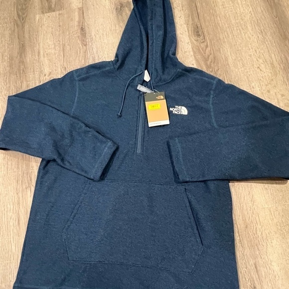 NWT Men’s Large North Face 1/4 Zip Caprock Soft Navy Woven Knit Sweater - Picture 7 of 11